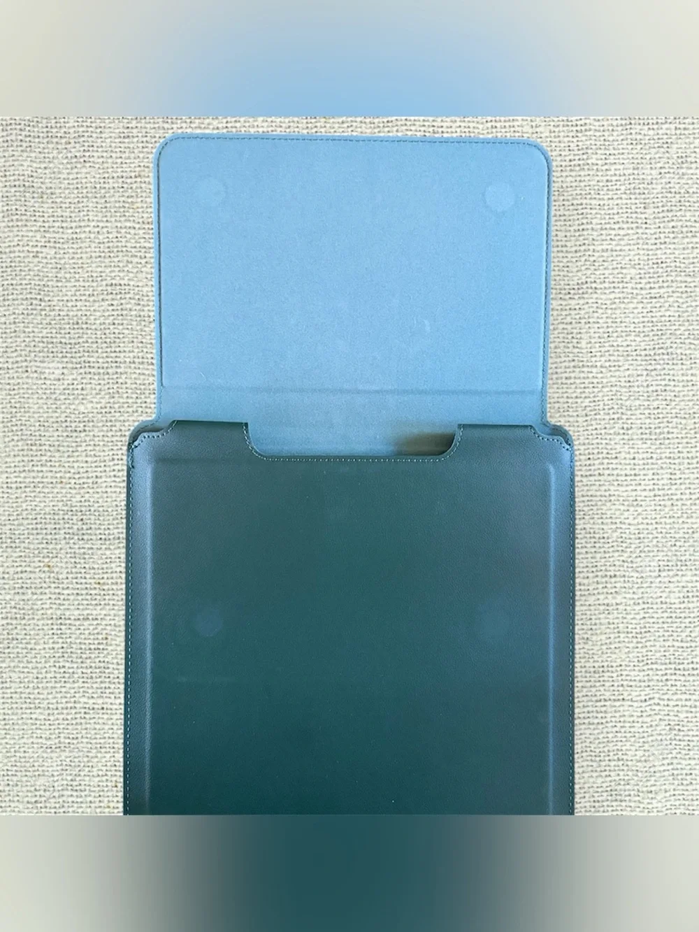 Dark Green Faux Leather Laptop & iPad Sleeve
